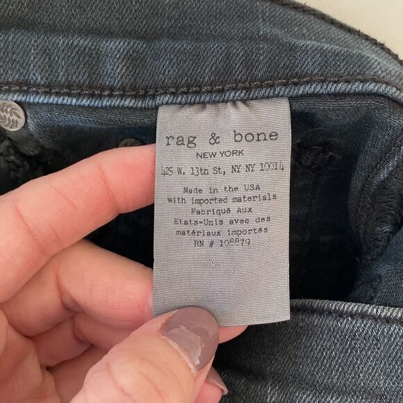 rag & bone Jean 10 Inch Capri Super Skinny in‎ Steele Size 27 - Picture 16 of 16